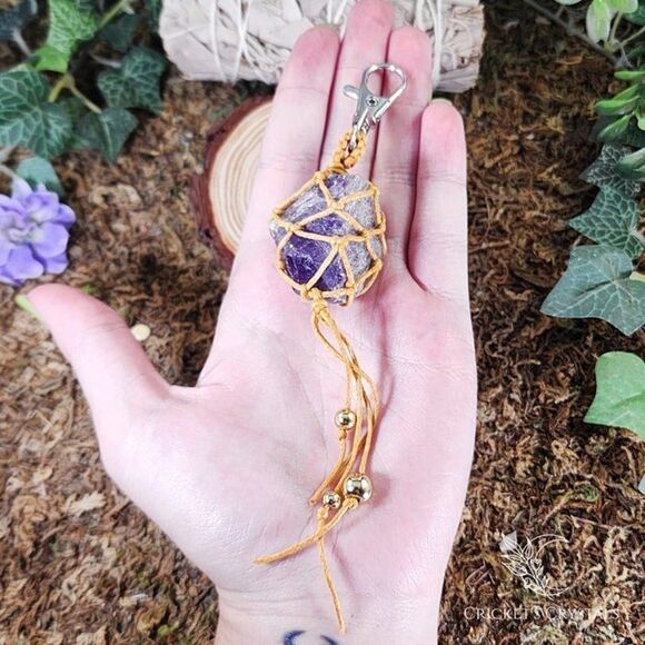 Raw Amethyst Crystal Keychain #2 - Picture 1 of 2